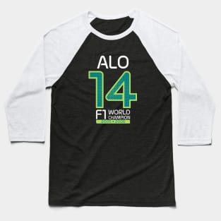 ALO 14 Logo Design - Lime Halftone Baseball T-Shirt